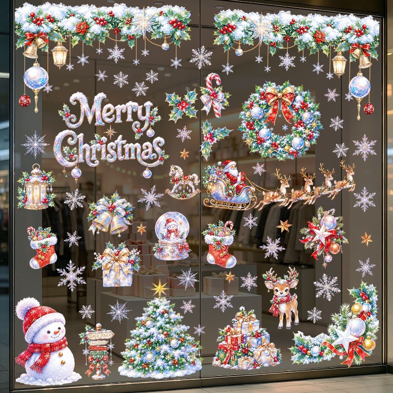 9 Sheets Christmas Static Wind - огляд і ціна Snowflake Window Decal