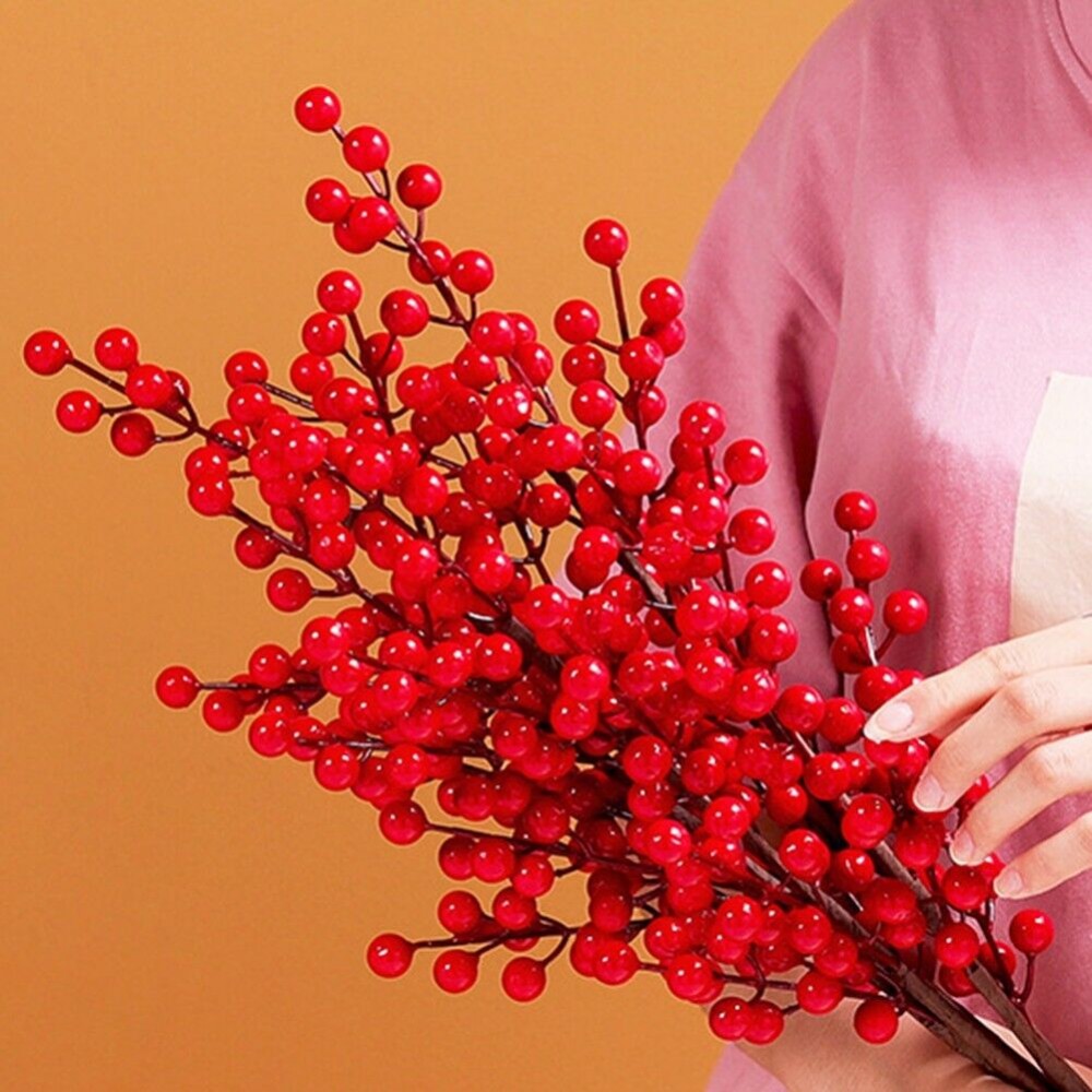Artificial Vivid Red Berry Ste - огляд і ціна Christmas Wreath Fake