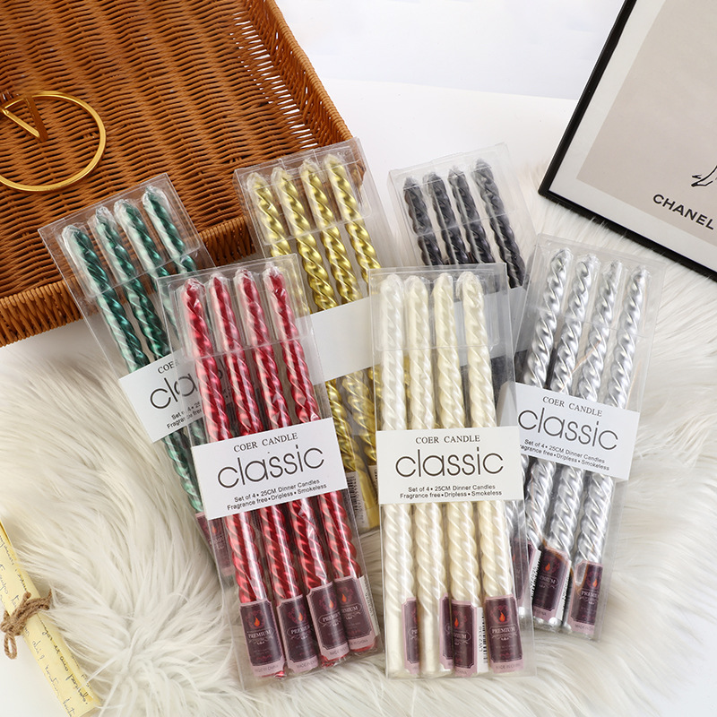 4pcs European-style Long-pole  - огляд і ціна Holiday Candle Set