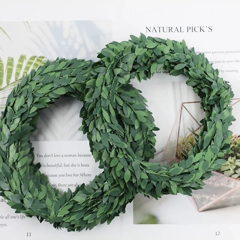 7 Meters Iron Wire Green Leaf  - огляд і ціна Christmas Wreath Fake