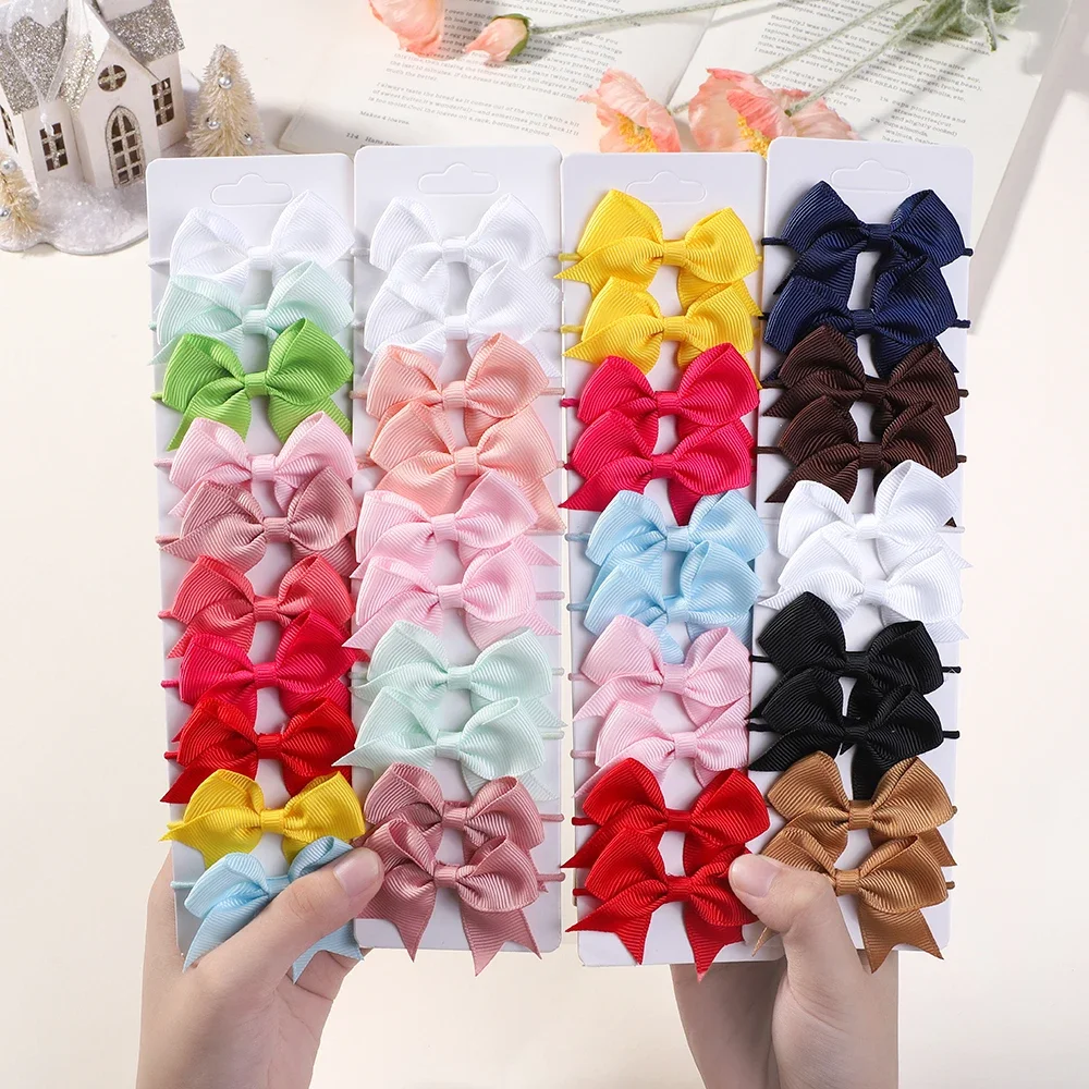 10Pcs Bows Elastic Hair rubber - огляд і ціна Ribbon Bow Gift