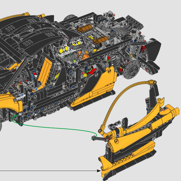 Yellow Assembled Sports Car 1: - огляд і ціна Lego Set Technic