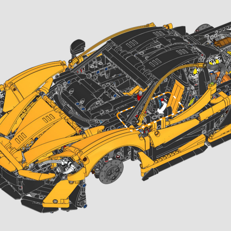 Yellow Assembled Sports Car 1: - огляд і ціна Lego Set Technic