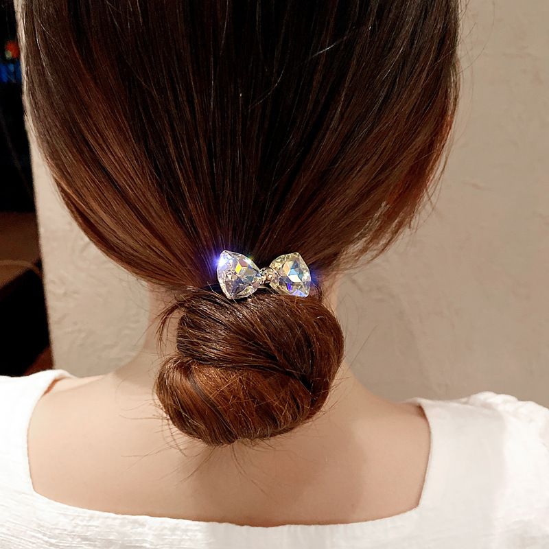 Rhinestone Bow Hair Ropes Set  - огляд і ціна Ribbon Bow Gift
