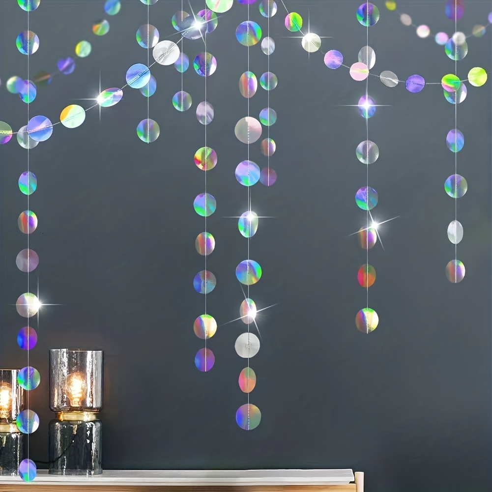 1pc Shimmering Iridescent Circ - огляд і ціна Tinsel Garland Decoration