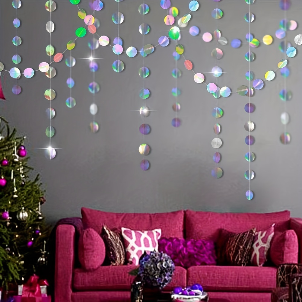 1pc Shimmering Iridescent Circ - огляд і ціна Tinsel Garland Decoration