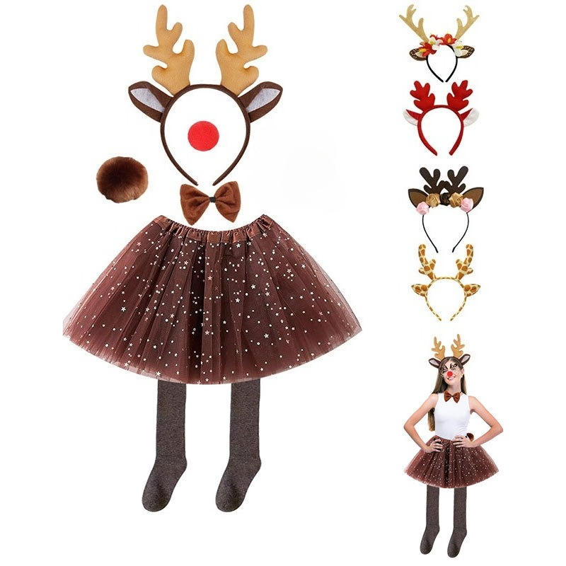 Reindeer Costume Set Tutu Skir - огляд і ціна Reindeer Antlers Headband