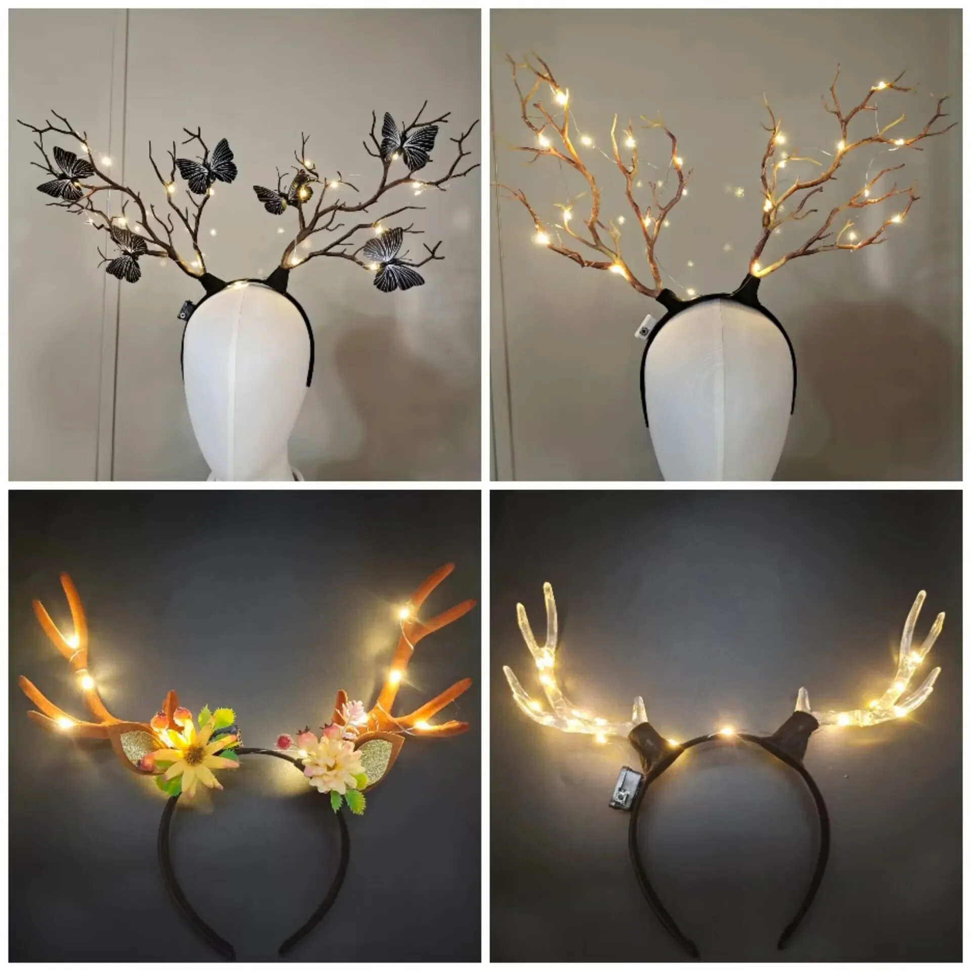 Women Girls Light Up Glowing R - огляд і ціна Reindeer Antlers Headband