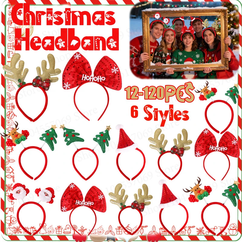 12-120Pcs Christmas Headband C - огляд і ціна Reindeer Antlers Headband