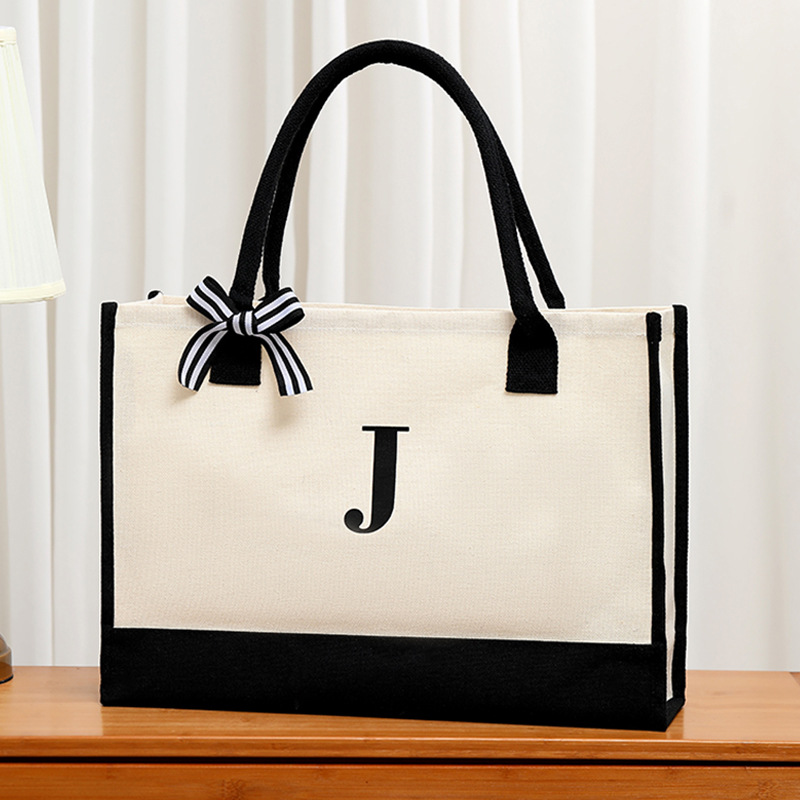 Simple canvas letter tote bag  - огляд і ціна Ribbon Bow Gift