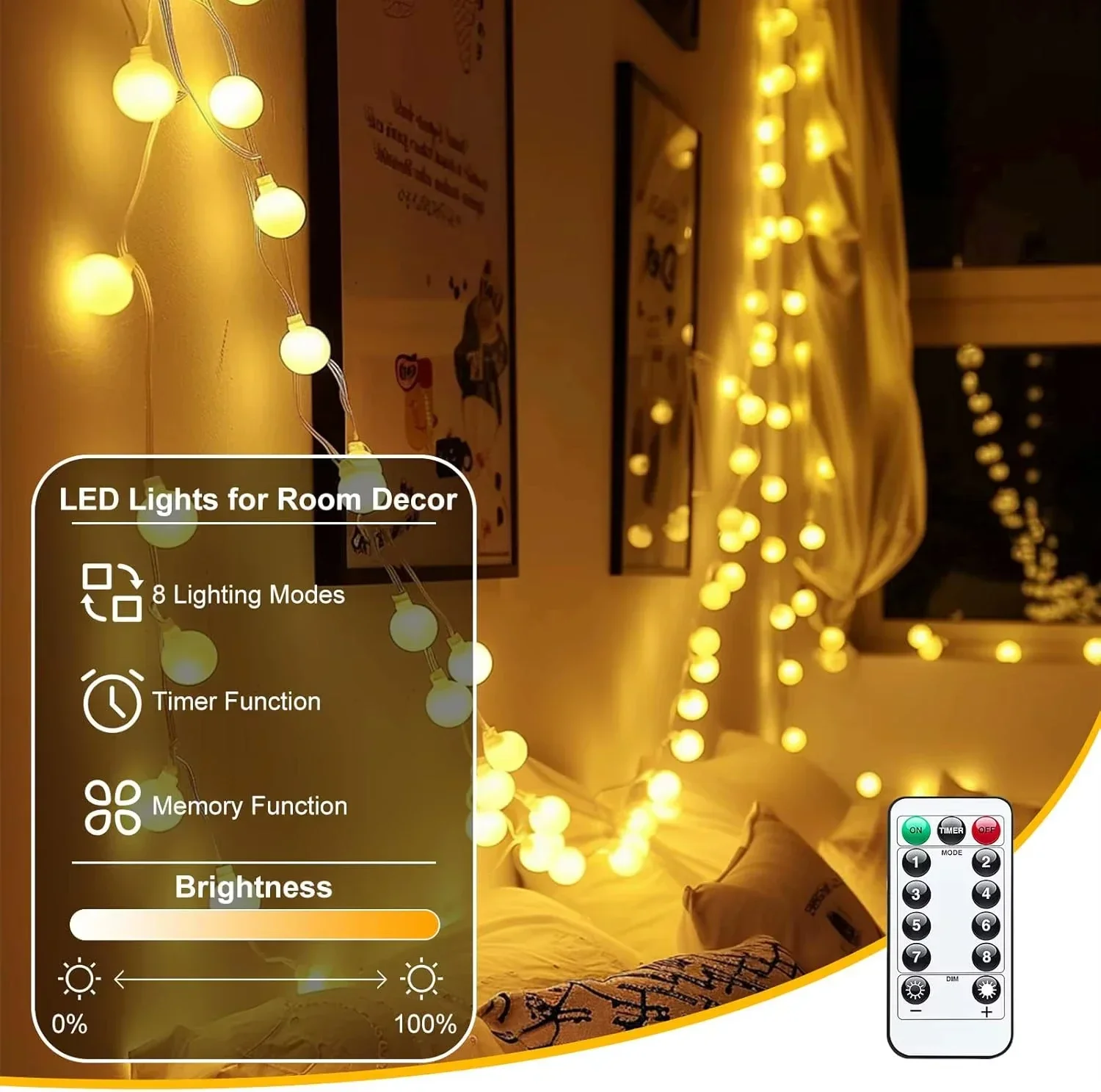 USB LED Ball String Lights 6M  - огляд і ціна Led Fairy String Lights