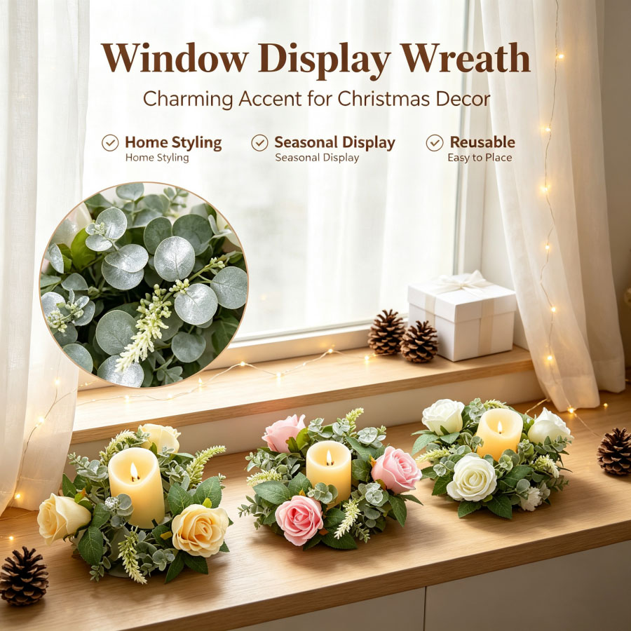 Artificial Rose Wreath Shaped  - огляд і ціна Christmas Wreath Fake
