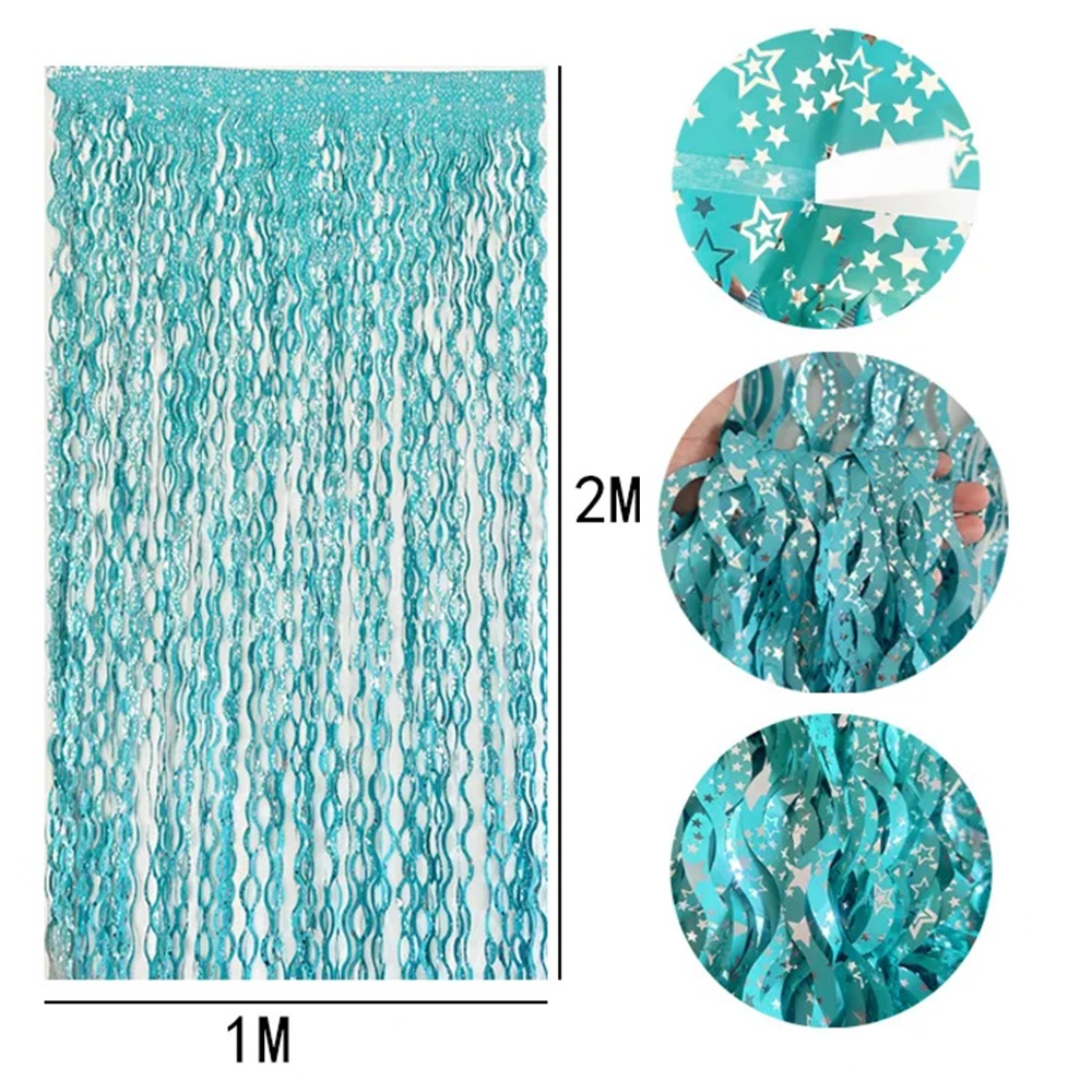 2Packs Teal Blue Pink Foil Cur - огляд і ціна Tinsel Garland Decoration